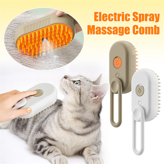 3-in-1 Steam Pet Grooming Brush – Electric Cat & Dog Hair Removal Comb