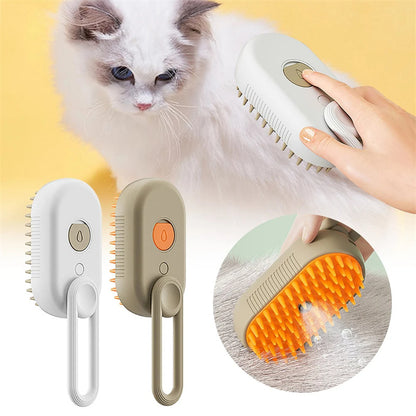 3-in-1 Steam Pet Grooming Brush – Electric Cat & Dog Hair Removal Comb
