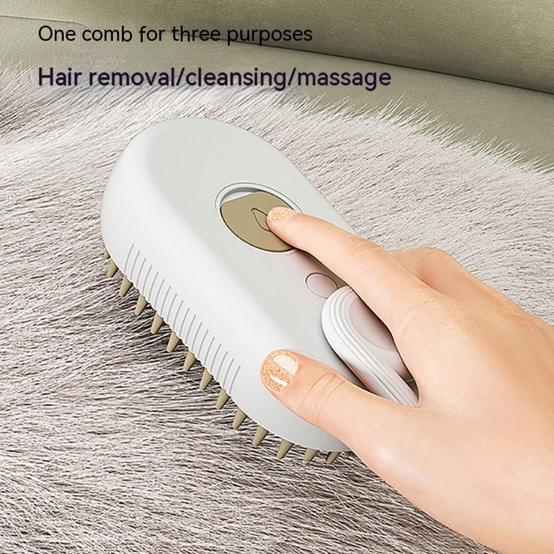 3-in-1 Steam Pet Grooming Brush – Electric Cat & Dog Hair Removal Comb