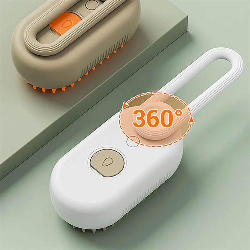 3-in-1 Steam Pet Grooming Brush – Electric Cat & Dog Hair Removal Comb