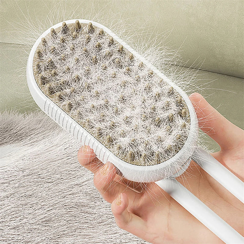 3-in-1 Steam Pet Grooming Brush – Electric Cat & Dog Hair Removal Comb